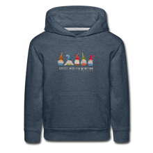 Load image into Gallery viewer, Chillin with my gnomies Kids‘ Premium Hoodie - heather denim