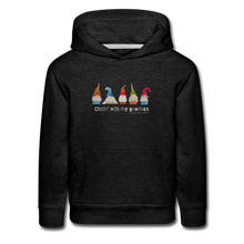 Load image into Gallery viewer, Chillin with my gnomies Kids‘ Premium Hoodie - charcoal grey