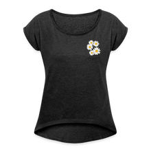Load image into Gallery viewer, Daisy Women's Roll Cuff T-Shirt - heather black