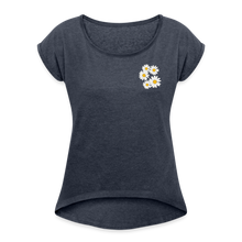 Load image into Gallery viewer, Daisy Women's Roll Cuff T-Shirt - navy heather