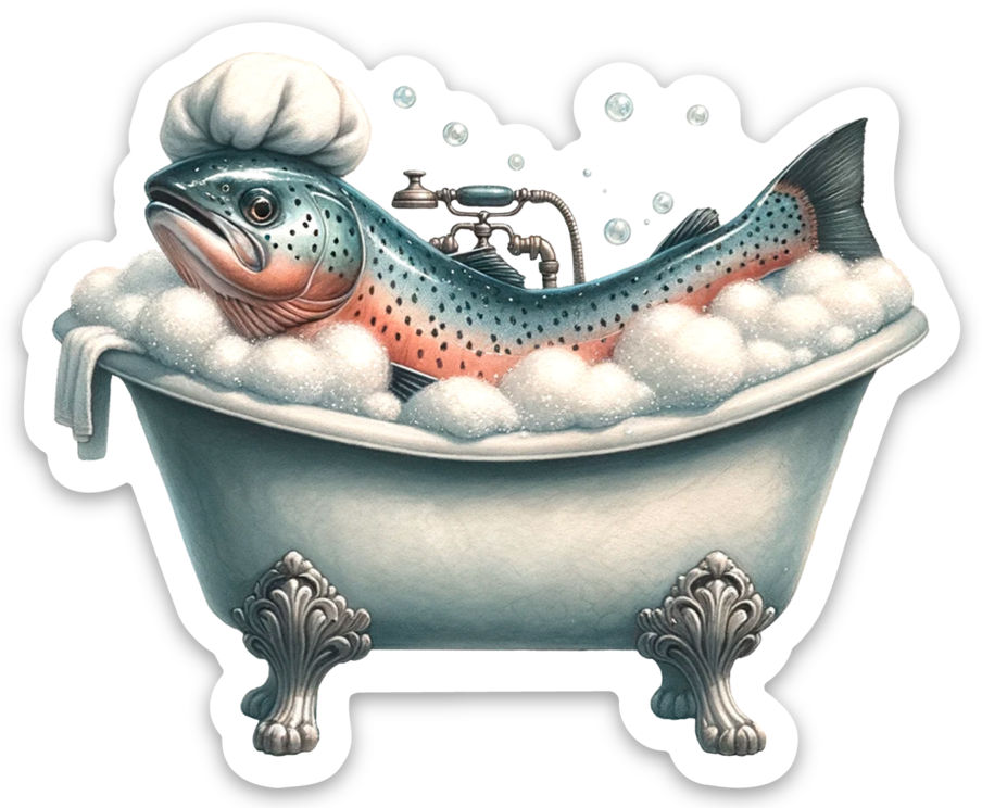 🛁🐟 A Salmon Spa Day 🐟🛁 - Sticker