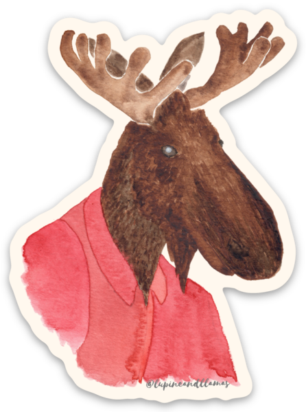 🫎 Moose In A Flannel 🫎-Sticker