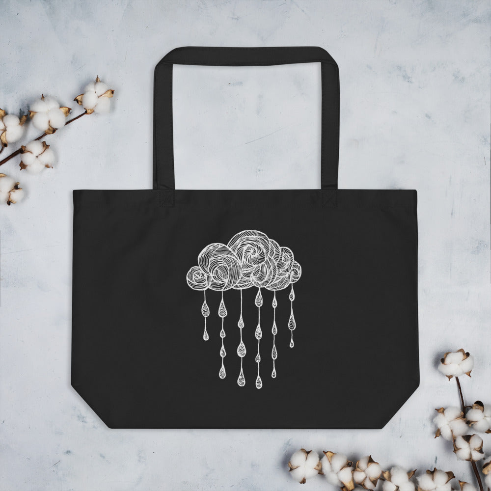 Raincloud Large Organic Tote Bag