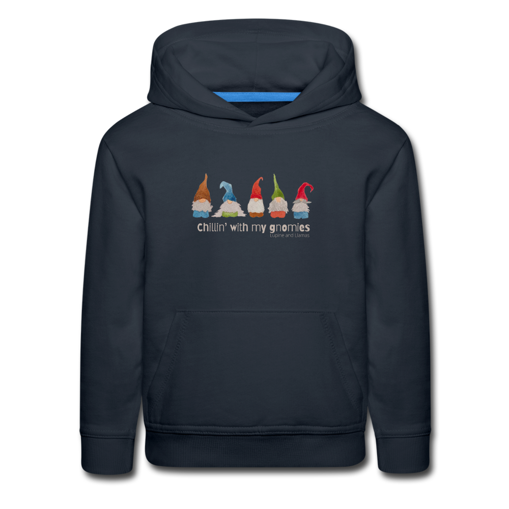 Chillin with my gnomies Kids‘ Premium Hoodie - navy