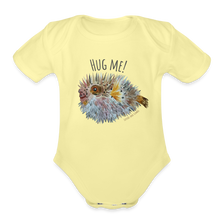 Load image into Gallery viewer, Hug Me! Organic Short Sleeve Baby Onesie - washed yellow
