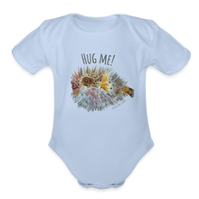 Load image into Gallery viewer, Hug Me! Organic Short Sleeve Baby Onesie - sky
