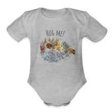 Load image into Gallery viewer, Hug Me! Organic Short Sleeve Baby Onesie - heather grey
