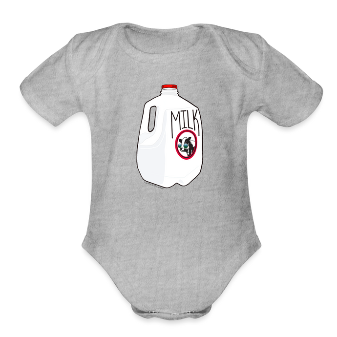 Organic Short Sleeve Baby Bodysuit - heather grey