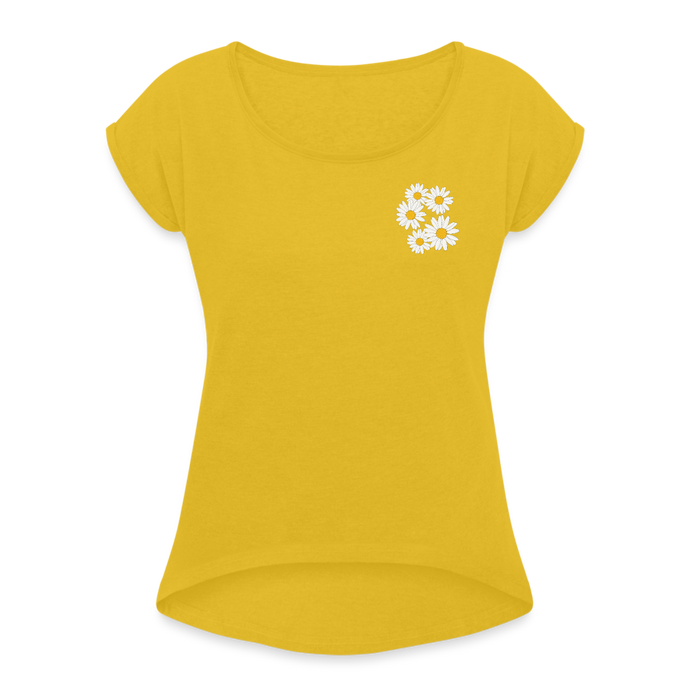 Daisy Women's Roll Cuff T-Shirt - mustard yellow